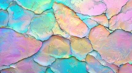 Abstract Colorful Rock Formation with Textured Surface and Pastel Tones
