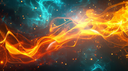 Obraz premium Modern tech background abstract design. Energy - Fire. Illustration