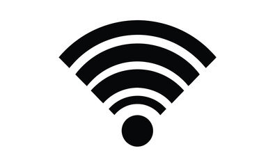 WIFI silhouette, wireless signal icon, black vector illustration