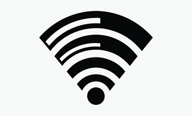 WIFI silhouette, wireless signal icon, black vector illustration