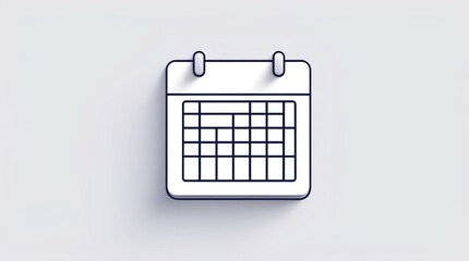 Minimalist Calendar Icon with Grid Design for Scheduling and Planning Needs