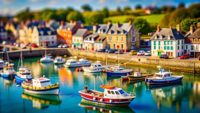 Crouesty Harbor Entrance: Charming Tilt-Shift Miniature Seascape