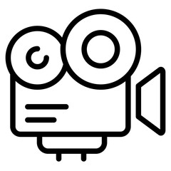 video camera line icon in vector illustration