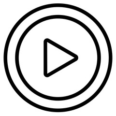 play button line icon in vector illustration