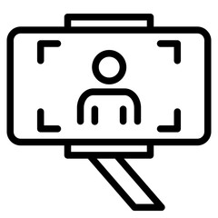 selfie line icon in vector illustration