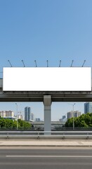 Obraz premium Blank Billboard on City Overpass
