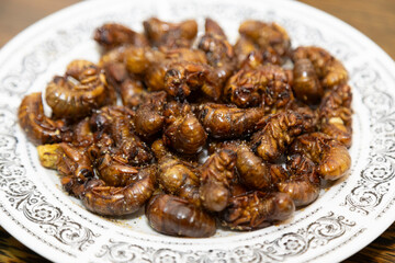 Fototapeta premium Shandong-style Deep-fried Cicada Nymphs