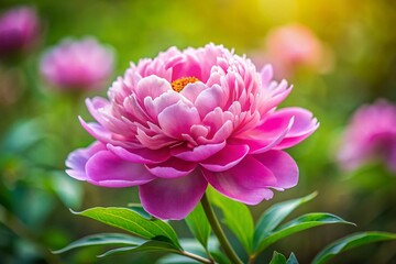 Delicate Pink Peony Bloom: Close-up Garden Flower Photography
