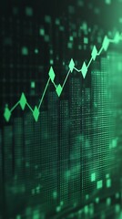 Fototapeta premium Rising Stock Graph Night Market