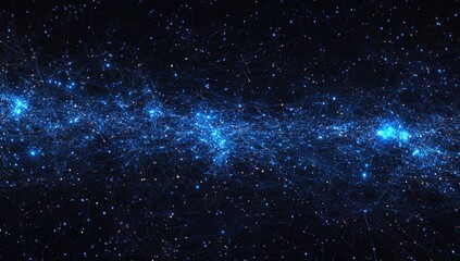 Blue Starry Night Sky Galaxy Cosmic Background