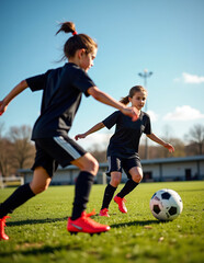 children playing soccer