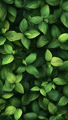 Fresh green leaves of a plant showing rich natural textures