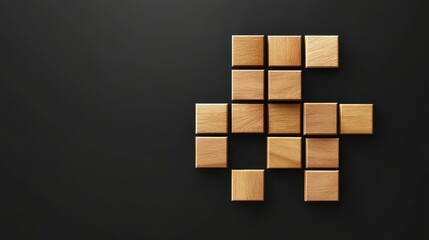 Wooden blocks represent Electronic Funds Transfer, symbolizing seamless online banking and secure financial transactions.