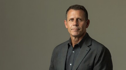 Obraz premium Professional Male Portrait in Business Attire Against a Neutral Background