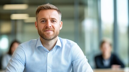 Professional Man Smiling in Office Setting