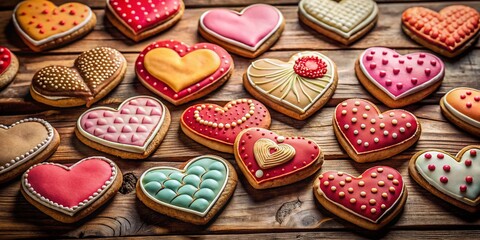 Delicious Valentine's Day Heart-Shaped Cookie Array: Sweet Treats for Lovers