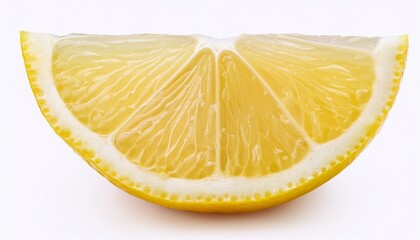 Lemon Portion: Fresh Citrus Slice Isolated on White