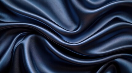 Fototapeta premium Elegant close-up of a deep navy blue silk satin robe highlighting its smooth texture
