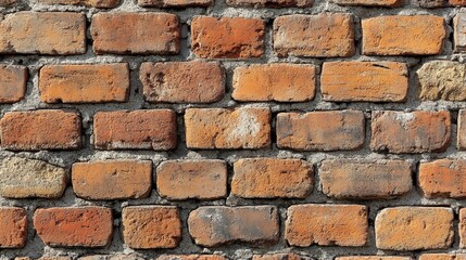 Fototapeta premium Brick wall constructed in English bond style showcasing intricate details and textures