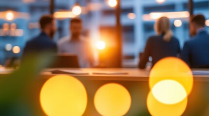 blurred business meeting in modern office