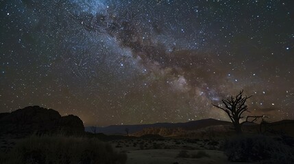 A time-lapse of a starry sky with stars moving in streaks, capturing the rotation of the Earth and the passage of time in a cosmic setting.
