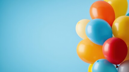 Colorful Balloons on Blue Background