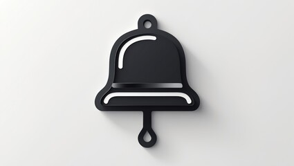 Fototapeta premium Black Bell Icon with Sleek Design for Notifications and Alerts