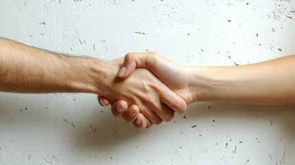 Teamwork collaboration between a man and a woman in a clean, modern space