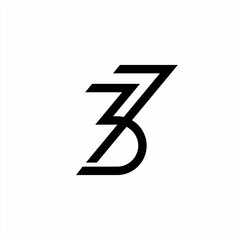 Simple number 37 logo design.