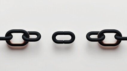 Broken Chain Link Symbolizing Disconnection and Separation in Relationships or Business Process