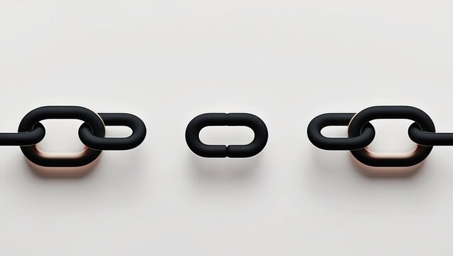 Broken Chain Link Symbolizing Disconnection and Separation in Relationships or Business Process