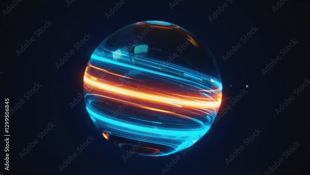 Poster Dynamic planetary animation digital futuristic environment space view