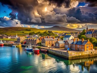 Dramatic Stromness Harbour, Orkney Islands, Scotland: Coastal Landscape Photography