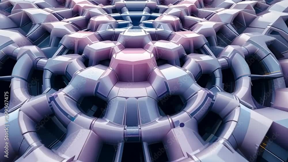 Poster a looping abstract 3d grid rotating in space