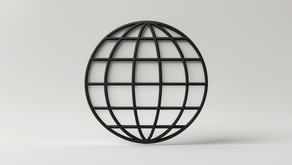 Geometric Grid Sphere: Modern 3D Design for Abstract, Minimalist, and Technological Themes