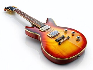 Fototapeta premium Electric Guitar Isolated on White Background - Panoramic Stock Photo