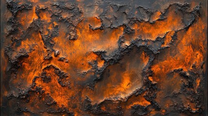 Obraz premium Abstract Volcanic Lava Texture Landscape Art