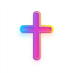 Obraz premium Minimalist Iconic Cross Design Embodying the Enduring Spirit of Christianity for Digital Platforms