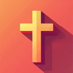 Fototapeta premium Minimalist Iconic Cross Design Embodying the Enduring Spirit of Christianity for Digital Platforms