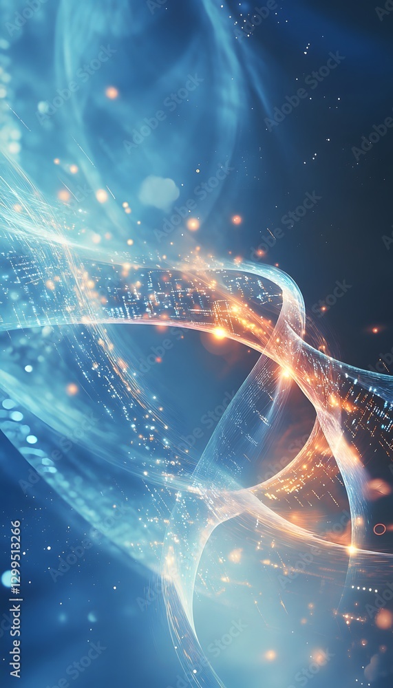 Poster a swirling pattern showing flowing light and intricate details