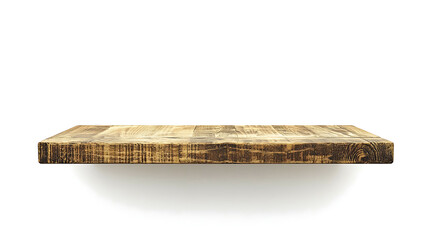 Fototapeta premium A wooden shelf with a white background