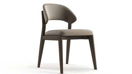 A chair with a wooden frame and a brown seat