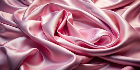 Fototapeta premium Elegant Wavy Pink Satin Silk Fabric Texture - Abstract Luxury Background with Copy Space for Design