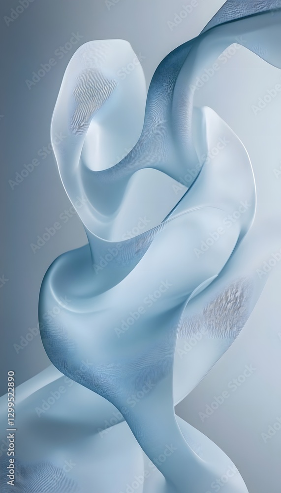 Poster soft flowing fabric displayed against a neutral gradient background