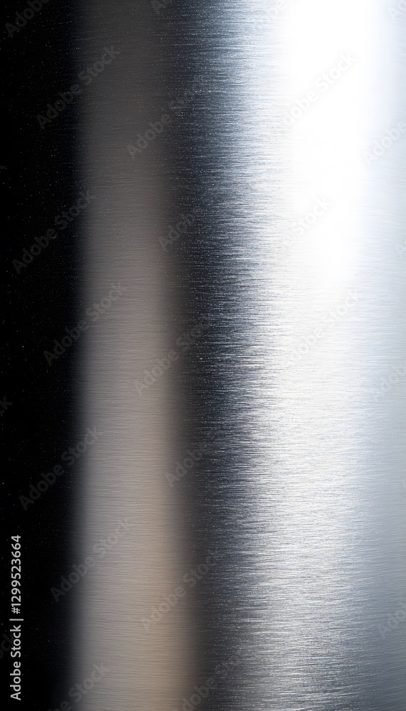 Poster a shiny metallic surface displaying textural gradients and subtle reflections