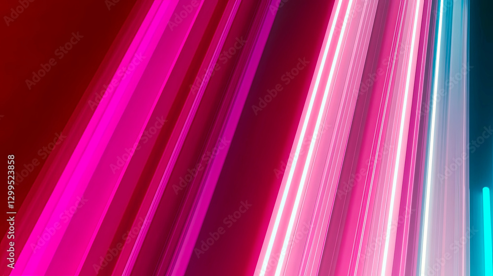 Poster neon outlines brighten dark spaces with modern minimalist design in an artistic showcase