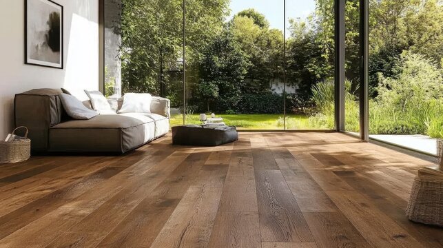 A home renovation project featuring a new SPC vinyl floor installation in a living room.