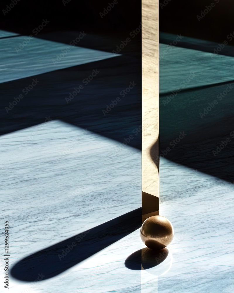 Poster perfectly balanced gold coin casting a gentle shadow on a marble surface in soft light