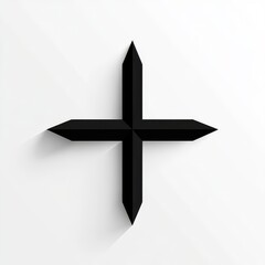 Striking Black Cross Vector with Minimalist Design Emblem Reflecting Deep Spiritual Symbolism and Timeless Religious Art