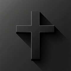 Naklejka premium Striking Black Cross Vector with Minimalist Design Emblem Reflecting Deep Spiritual Symbolism and Timeless Religious Art
